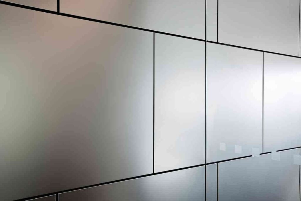 Brushed steel wall panels