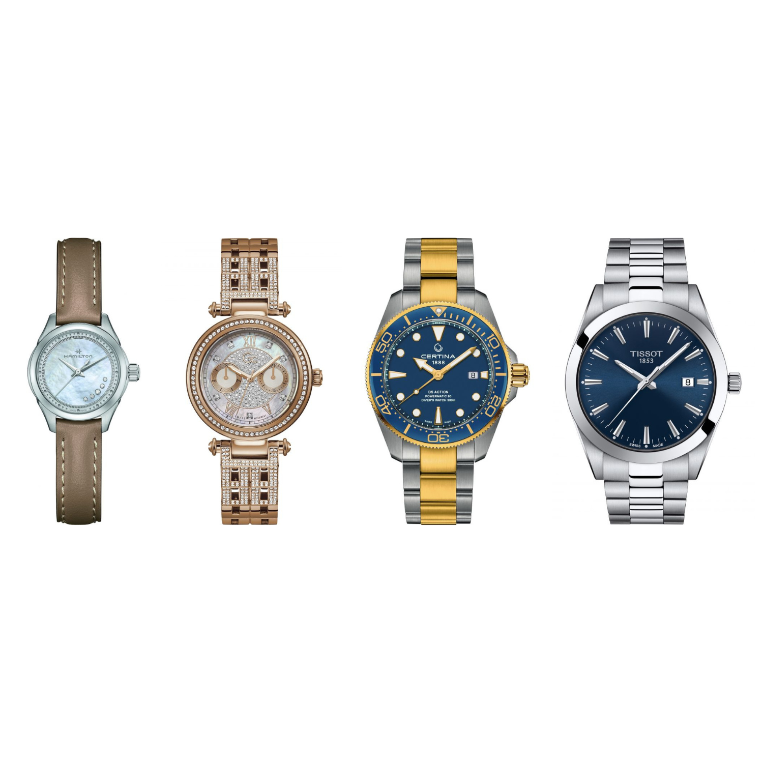 4 watches (2 men's and 2 women's)