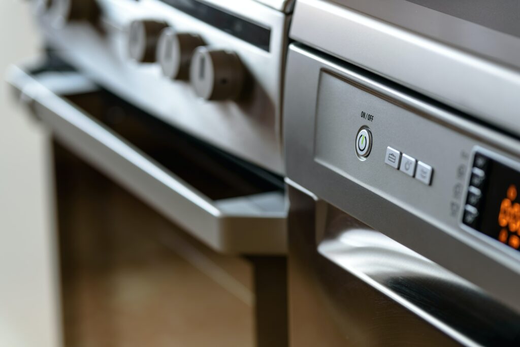 Close up of kitchen appliances