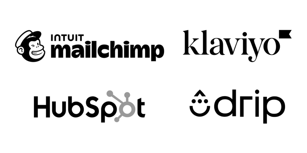 Mailchimp, Klaviyo, Hubspot and Drip logo