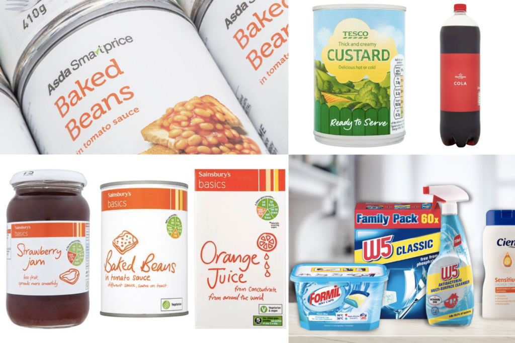 Own brand products from leading supermarket brands