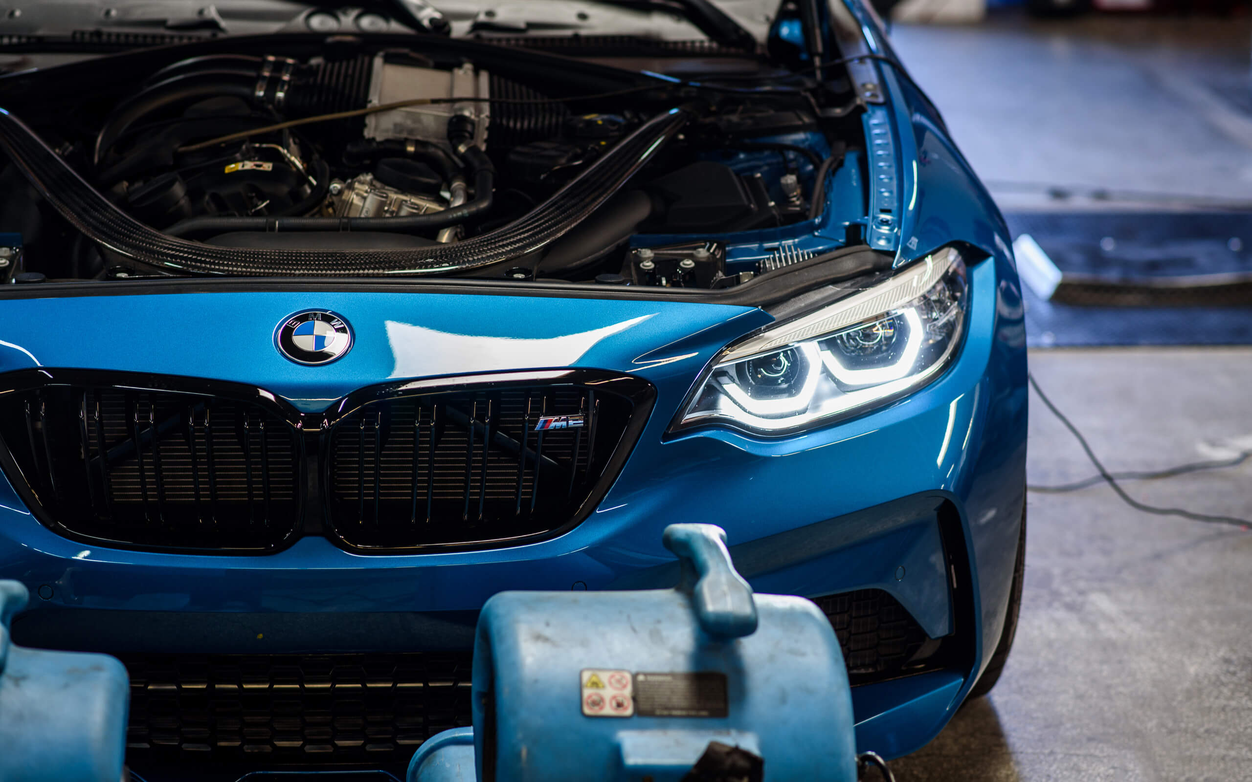 BMW M2 Front with bonnet open