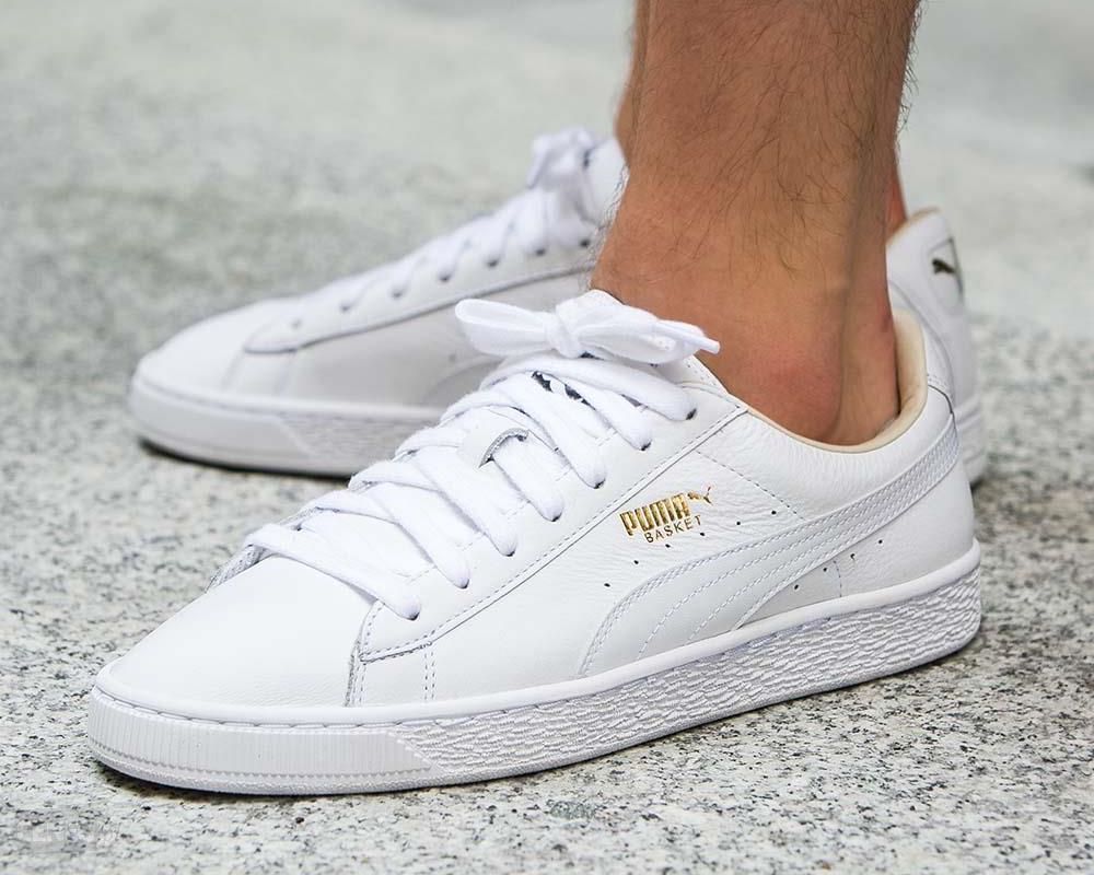 Male wearing Puma Heritage Basket Classic Sneakers