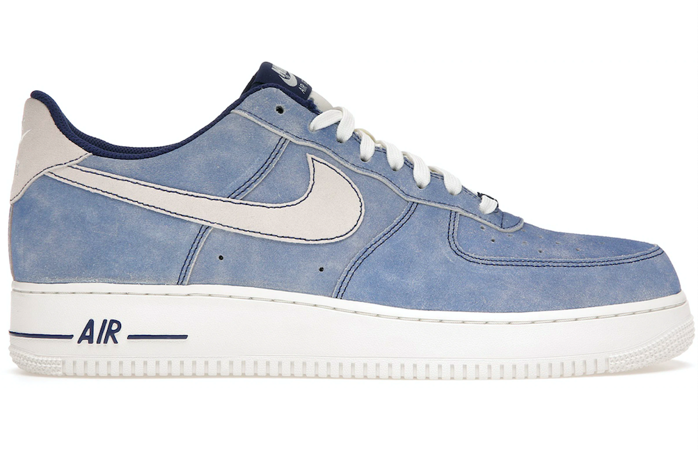 Blue suede Nike Air Force 1 sneakers