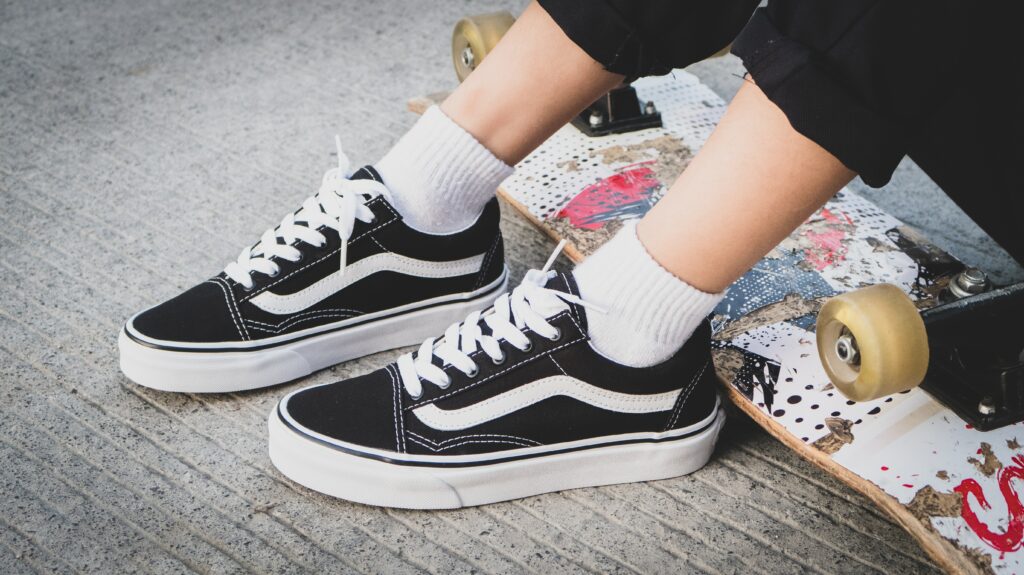 Classic black Vans skate shoes