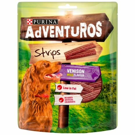 Adventuros Strips Dog Treat Venison Flavour 90g