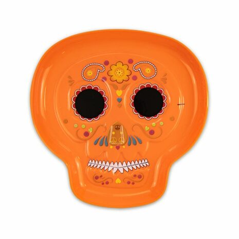 Halloween Sugar Skull Tray - Orange