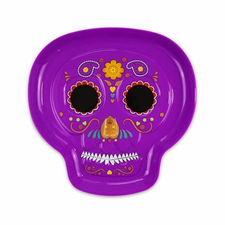 Halloween Sugar Skull Tray - Purple