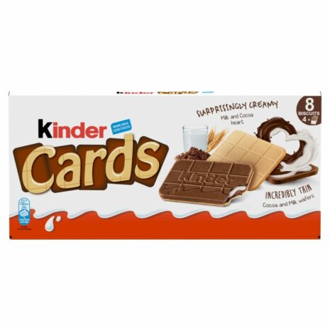 Kinder Cards Incredibly Thin Cocoa and Milk Wafers 8 x 12.8g