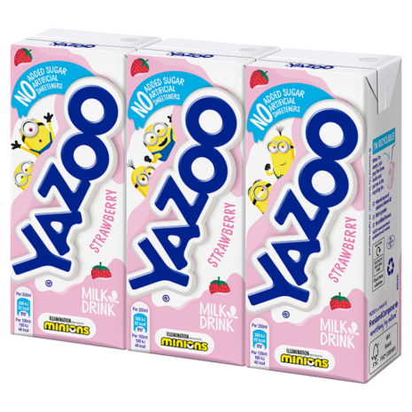 Yazoo No Added Sugar Strawberry Milk Drink 3x200ml