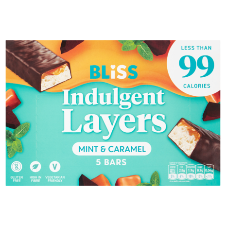 Bliss Indulgent Layers Mint & Caramel Bars (Pack of 5)