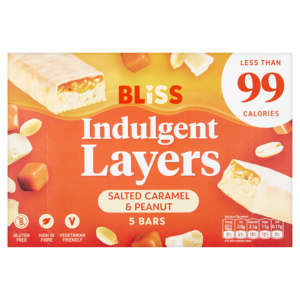 Bliss Indulgent Layers Salted Caramel & Peanut Bars (Pack of 5)