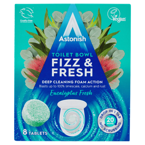 Astonish Toilet Bowl Fizz & Fresh Eucalyptus Fresh Tablets (Pack of 8)