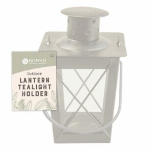 Outdoor Lantern Tea Light Holder - Silver