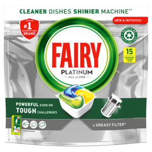 Fairy Platinum All In One Dishwasher Tablets Lemon (Pack of 15)