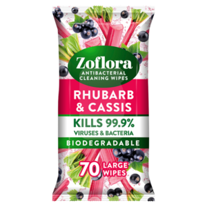 Zoflora Antibacterial Multi-Surface Cleaning Wipes Rhubarb & Cassis (Pack of 70)
