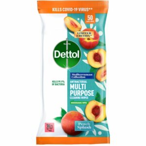 Dettol Antibacterial Multi Purpose Wipes Peach Splash (Pack of 50)