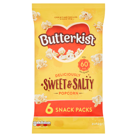 Butterkist Sweet & Salty Popcorn (Pack of 6)