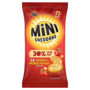 Jacob's Mini Cheddars Cheddar & Smoked Paprika Flavour (Pack of 6)
