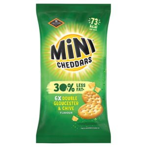 Jacob's Mini Cheddars Double Gloucester & Chive Flavour (Pack of 6)