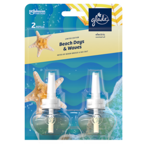 Glade Spring Scented Oil Plug In Air Freshener Twin Refills Beach Days & Waves 2x20ml