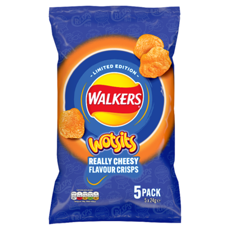 Walkers Wotsits Really Cheesy Flavour Multipack Crisps (Pack of 5)
