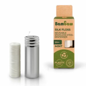 silk floss with reusable stainless steel dispenser Mint