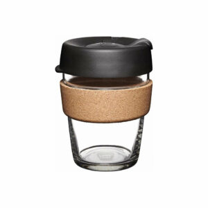 Reusable Coffee Cup with cork sleeve Black Medium