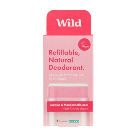 Natural Deodorant Pink Starter Case with Jasmine & Mandarin Refill
