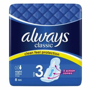 Always Classic Night Sanitary Pads 8 Pack