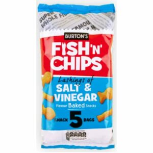 Burton's Fish N Chips Salt & Vinegar Snacks (Pack of 5)