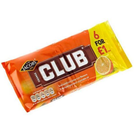 6 Pack Jacob’s Club Biscuits Orange