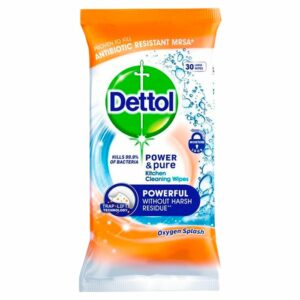 Dettol Power and Pure Kitchen Wipes Oxygen Splash 30 Wipes