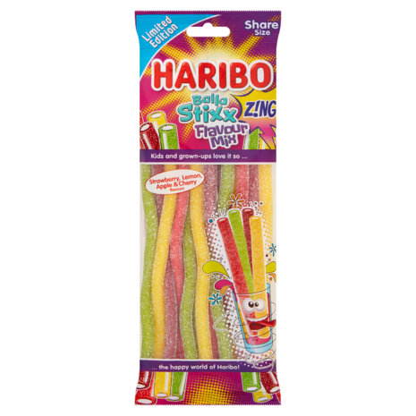 HARIBO Limited Edition Zing Balla Stixx Flavour Mix 140g