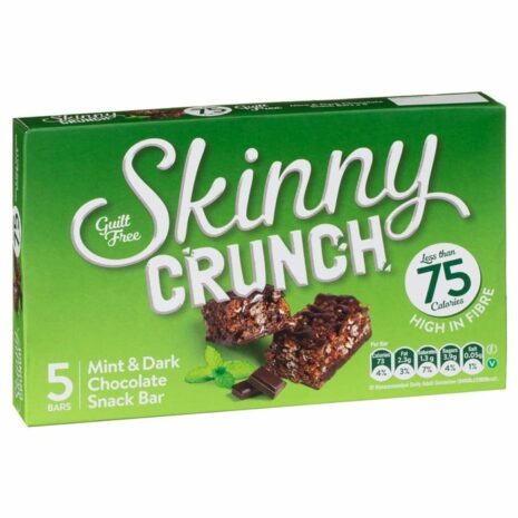 Skinny Crunch Mint and Dark Chocolate Snack Bar (Pack of 5)