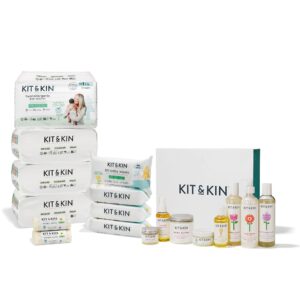 Kit & Kin Kit & Kin Natural Skincare Starter Pack with Size 1 Eco Nappies