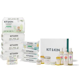 Kit & Kin Kit & Kin Natural Skincare Starter Pack with Size 2 Eco Nappies