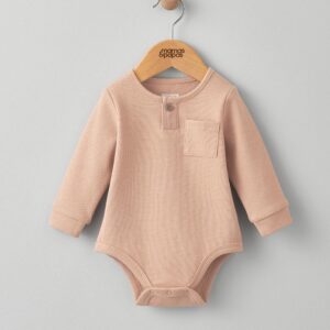 Mamas & Papas Orange Waffle Button Bodysuit