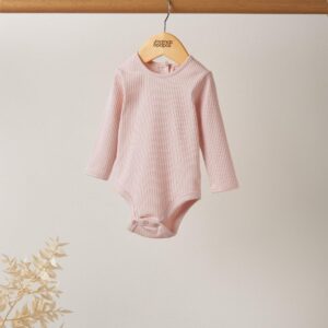 Mamas & Papas Organic Cotton Ribbed Bodysuit - Pink