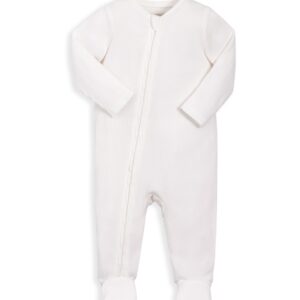 Mamas & Papas Organic Cotton Ribbed Sleepsuit - White