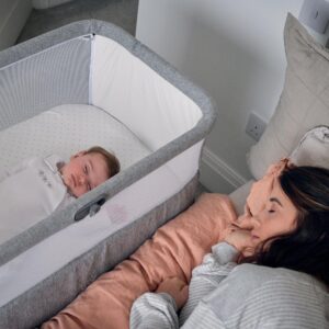 Mamas & Papas Lua Bedside Crib - Grey