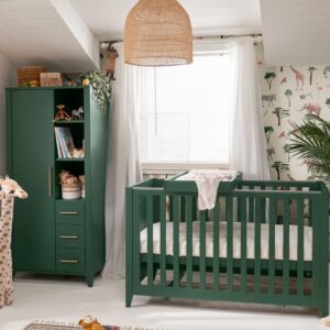 Mamas & Papas Melfi 3 Piece Cotbed Range with Storage Wardrobe & Cot Top Changer - Green