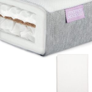 Mamas & Papas Luxury Twin Spring Cotbed Mattress & Anti-Allergy Mattress Protector Bundle