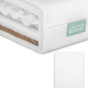 Mamas & Papas Premium Dual Core Cotbed Mattress & Anti-Allergy Mattress Protector Bundle