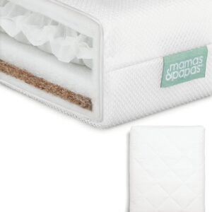 Mamas & Papas Premium Dual Core Cotbed Mattress & Quilted Waterproof Mattress Protector Bundle