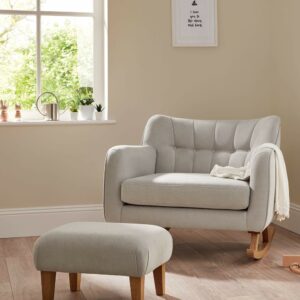 Mamas & Papas Hilston Nursing Cuddle Chair & Stool Set - Silver