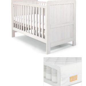 Mamas & Papas Atlas Cotbed Set with Essential Pocket Spring Mattress - Nimbus White