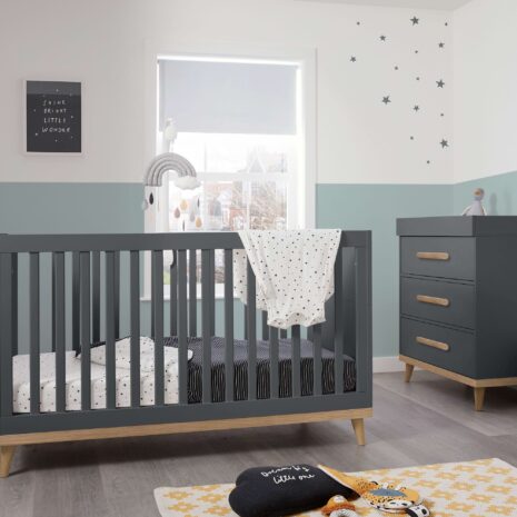 Mamas & Papas Austwick 2 Piece Furniture Set with Cotbed and Dresser Changer In Anthracite