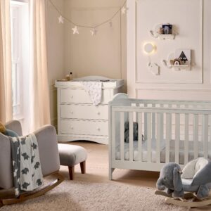 Mamas & Papas Flyn 2 Piece Cotbed and Dresser Changer Set - White