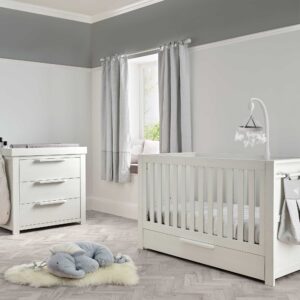 Mamas & Papas Franklin 2 Piece Cotbed Set with Dresser & Changer - White Wash